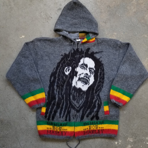 Bob Marley Knit Zip Up Hoodie. Large