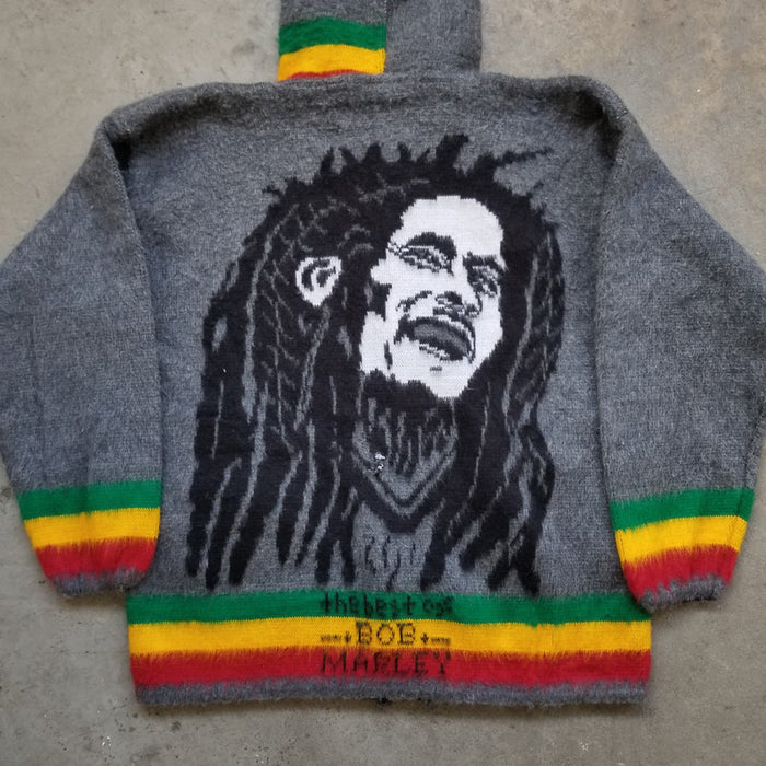 Bob Marley Knit Zip Up Hoodie. Large