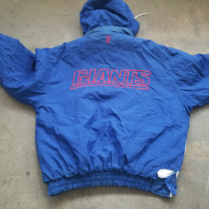 Vintage NFL New York GIants Insulated Half Zip Reversible Jacket.