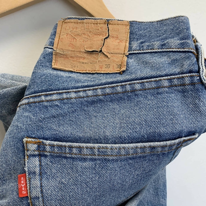 Vintage Levis 501 Big E Made in France Selvedge Jeans. 30 x 36