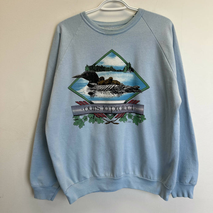 Vintage 1980s “Ours To Protect” Wilderness Crewneck. Medium