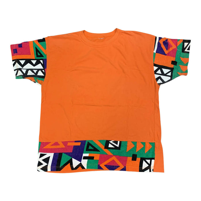 Vintage Abstract Colour Block Tee. X-Large