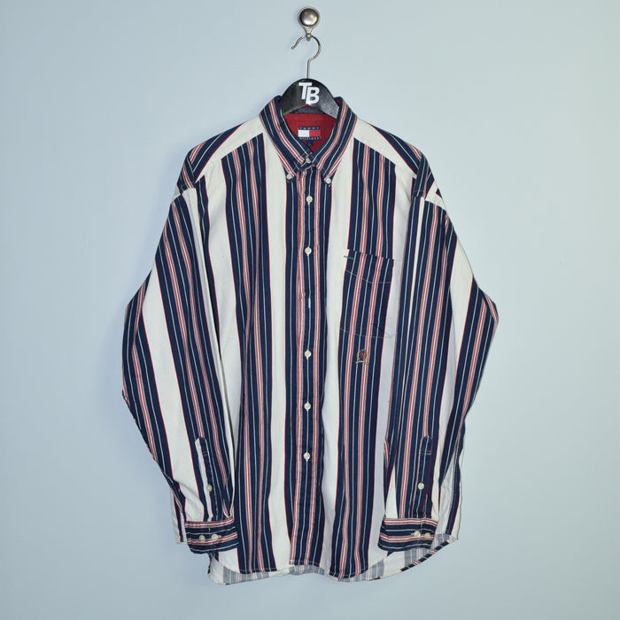 Vintage Tommy Hilfiger Crest Striped Shirt. Large