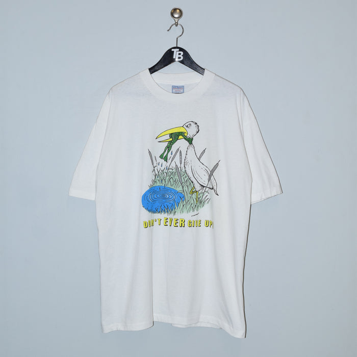 Vintage Don't Ever Give Up T-Shirt. X-Large