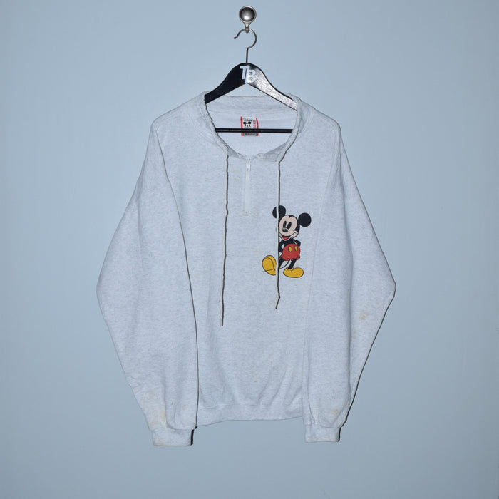Vintage Mickey Half Zip Sweater. Large