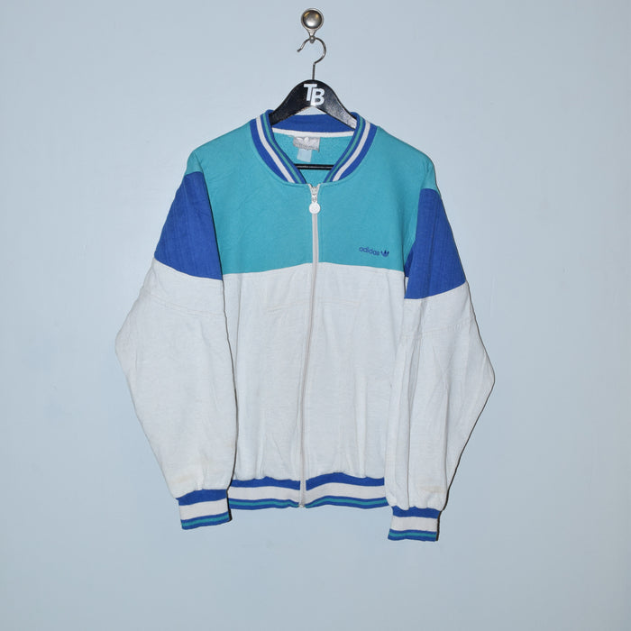 Vintage 80s Adidas Full Zip Sweater. Medium