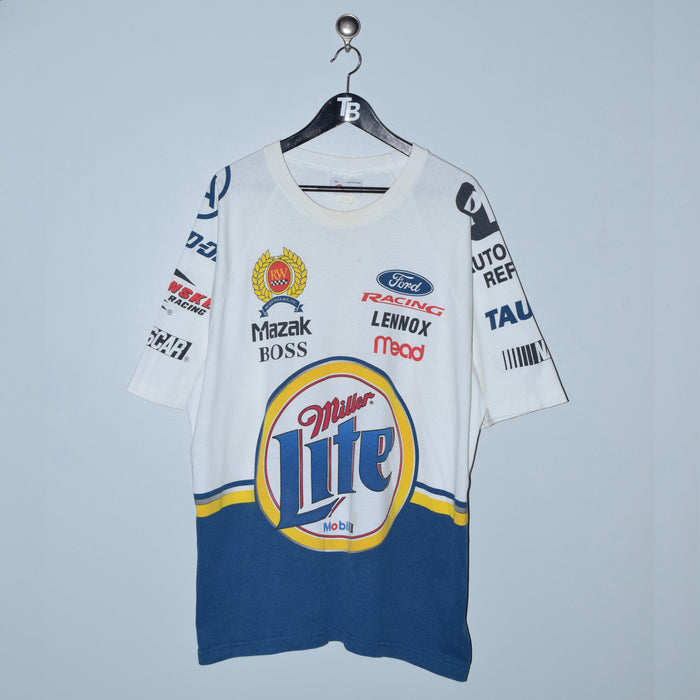 Vintage Chase Authentics Rusty Wallace Miller Lite T-Shirt. X-Large