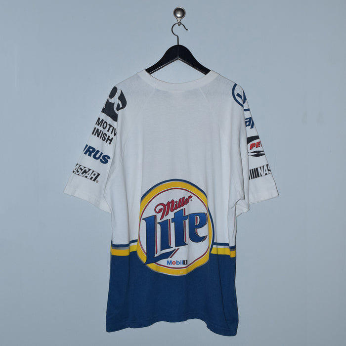 Vintage Chase Authentics Rusty Wallace Miller Lite T-Shirt. X-Large