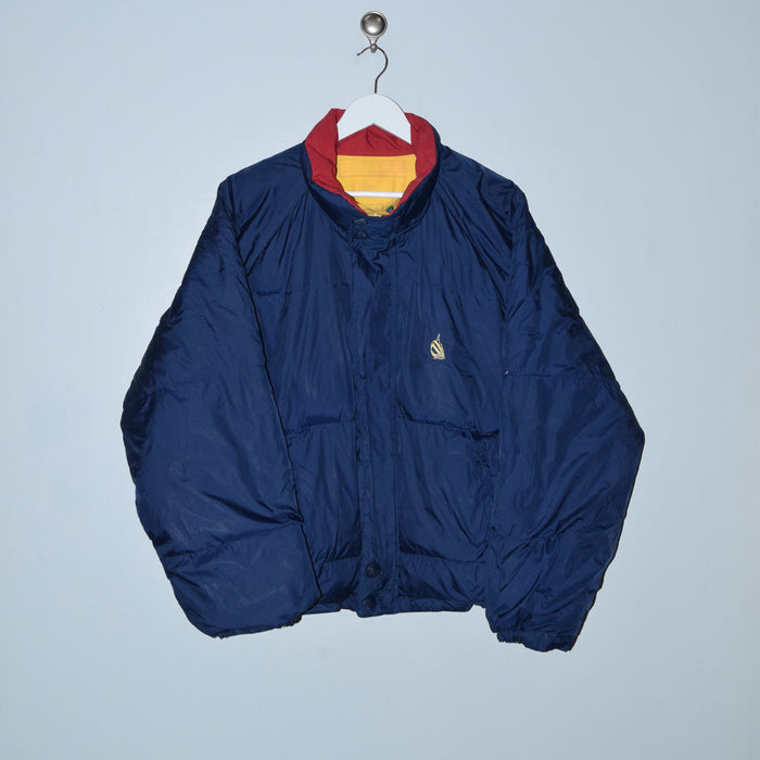 Vintage Nautica Reversible Jacket - Dark Blue/Red/Yellow - Large