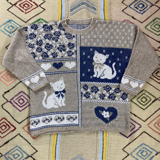 Cat Knit Sweater. L