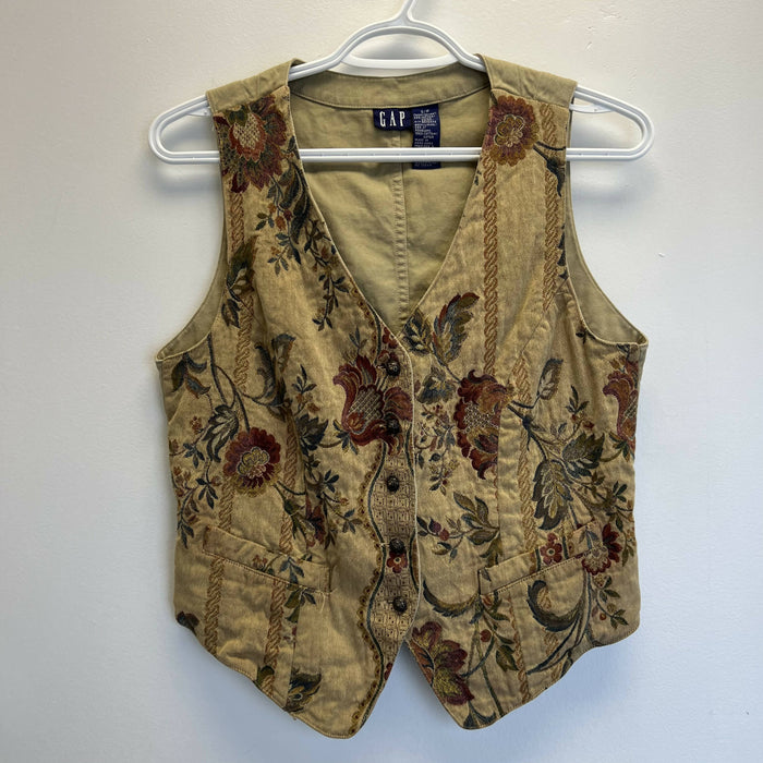 Vintage GAP Floral Print Vest. Small
