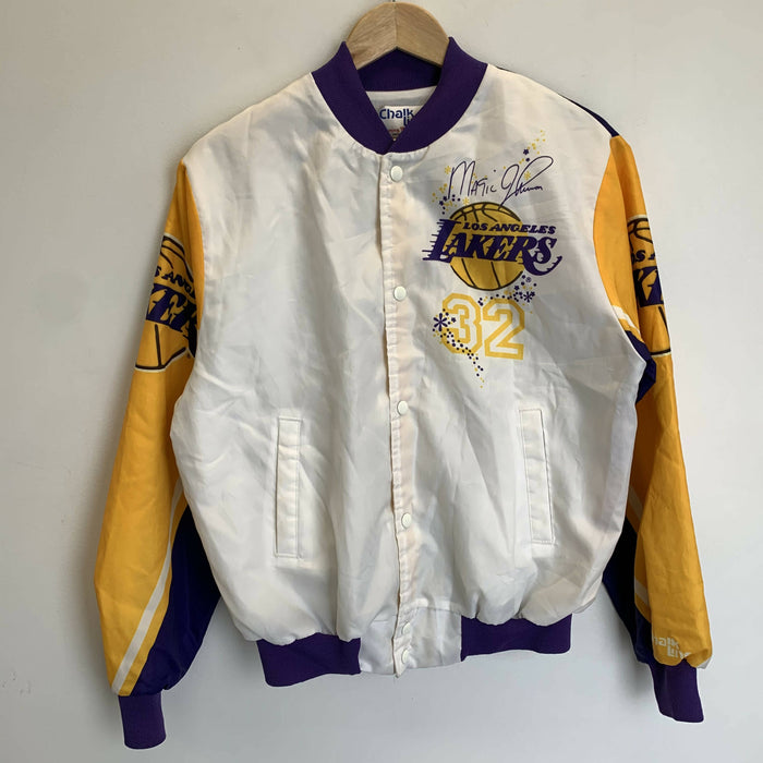 Vintage Magic Johnson Chalk Line Lakers Jacket. Medium